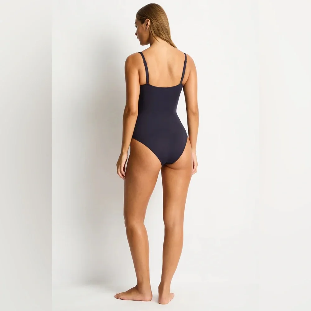 Sea Level swim navy Eco Essentials Cross Front One Piece